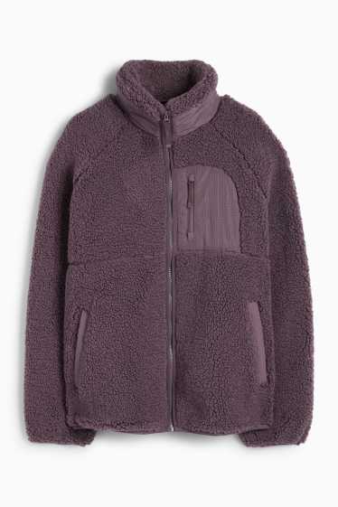 Dámské - Funkční teddy bunda - s výplní - fialová