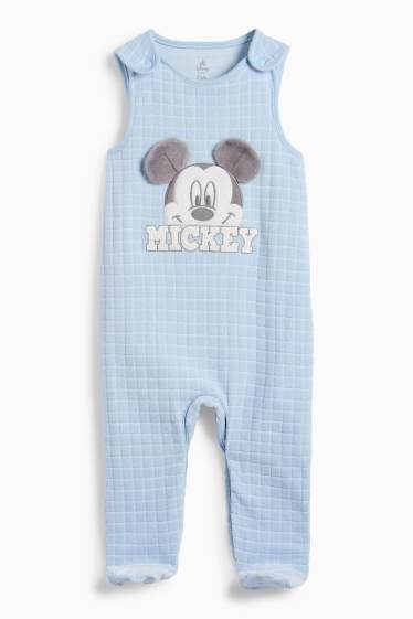 Bebeluși - băieți - Mickey Mouse - set salopetă - 2 piese - alb / albastru deschis
