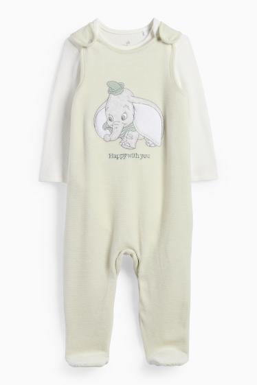Unisex - Dumbo - set salopetă - 2 piese - reiată - verde mentă
