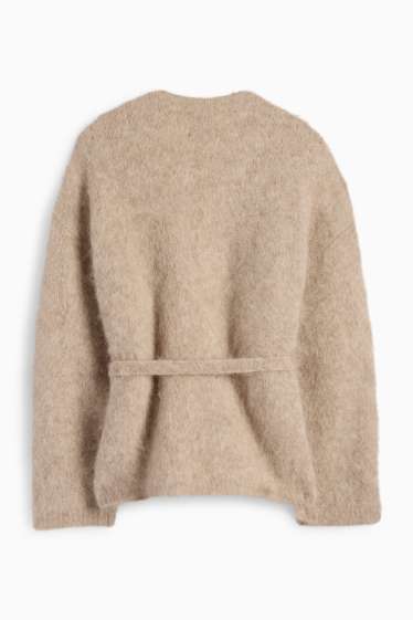 Damen - Strickjacke - Alpaka-Mix - beige
