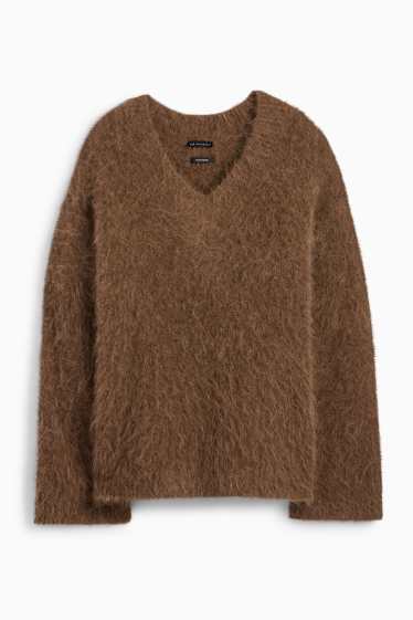 Damen - Pullover - Alpaka-Mix - braun