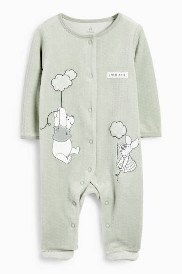 Unisex - Winnie de Pluș - pijama salopetă bebeluși - structurată - verde deschis