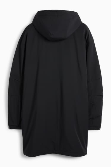 Bărbați - Parka cu glugă - căptușită - rezistentă la apă - negru