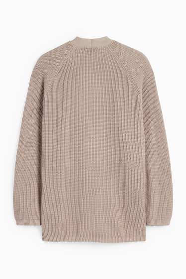 Femei - Cardigan tricotat - reiat - taupe