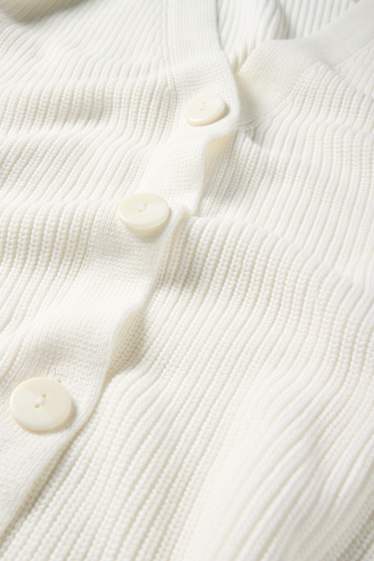 Femei - Cardigan tricotat - reiat - alb