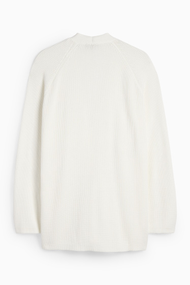 Femei - Cardigan tricotat - reiat - alb