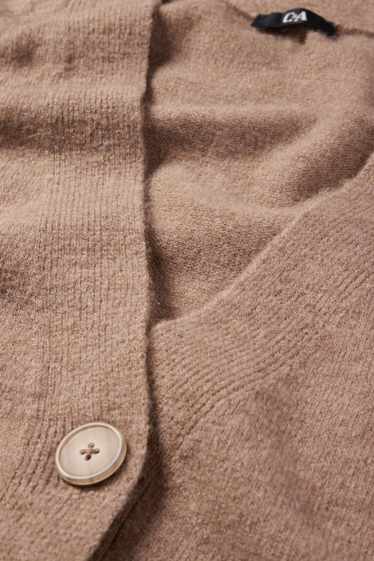 Femei - Cardigan tricotat - maro deschis
