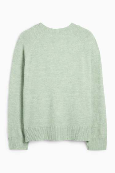 Femei - Cardigan tricotat - verde mentă