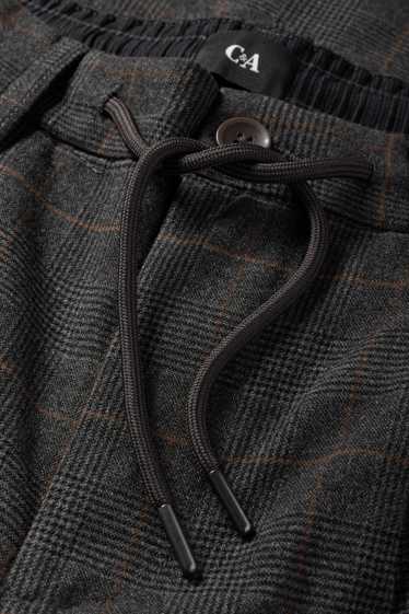 Bărbați - Chino - tapered fit - în carouri - gri închis