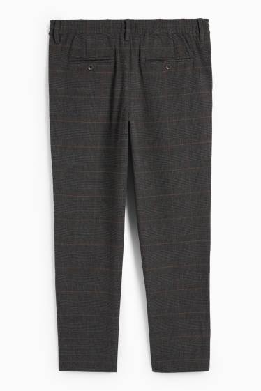 Bărbați - Chino - tapered fit - în carouri - gri închis
