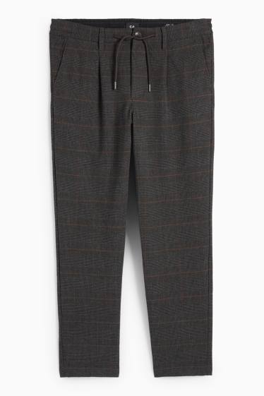 Bărbați - Chino - tapered fit - în carouri - gri închis