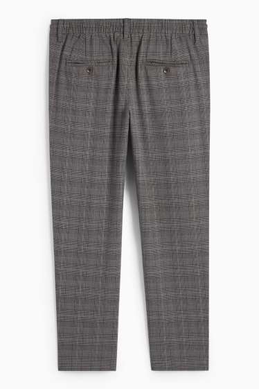 Bărbați - Chino - tapered fit - în carouri - gri închis