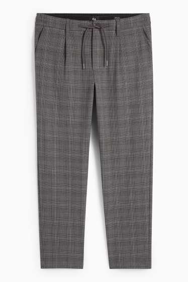 Bărbați - Chino - tapered fit - în carouri - gri închis