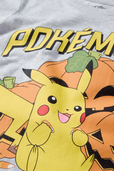 Copii - Băieți - Pokémon - Pikachu - tricou cu mânecă lungă - gri deschis melanj