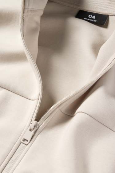 Bărbați - Hanorac cu fermoar - bej