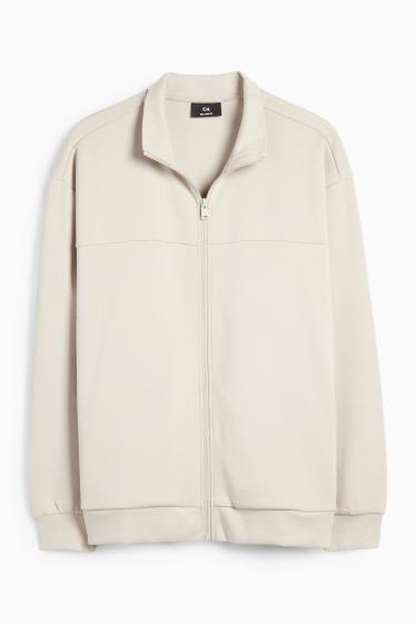 Bărbați - Hanorac cu fermoar - bej