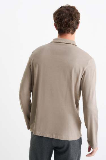 Bărbați - Tricou polo - regular fit - taupe