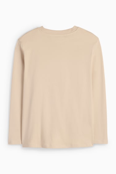 Femei - Tricou cu mânecă lungă - bej deschis