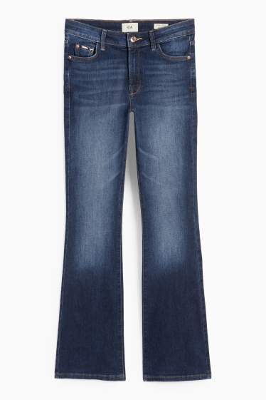 Femei - Bootcut jeans - talie medie - denim-albastru închis