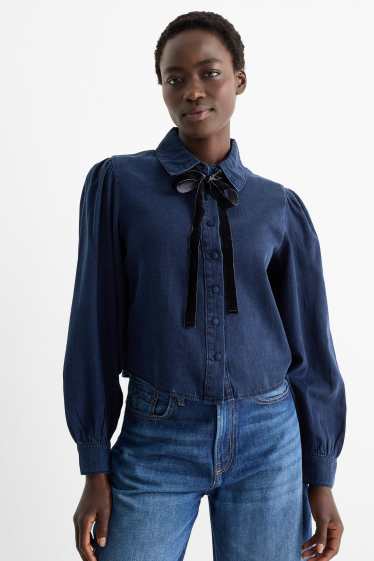 Femei - Bluză din denim - denim-albastru închis