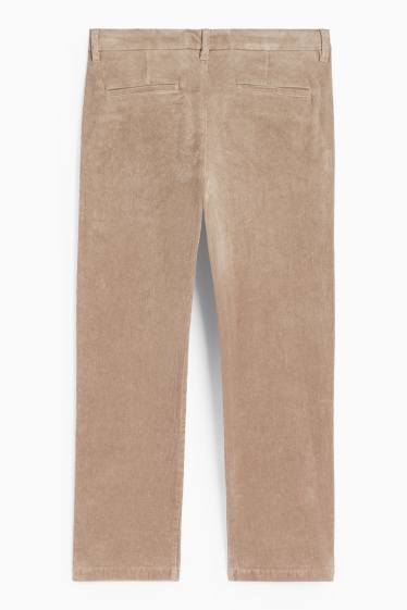 Bărbați - Chino din catifea reiată - regular fit - bej