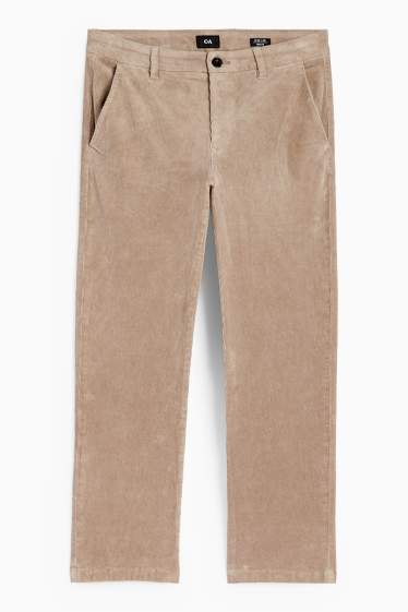Bărbați - Chino din catifea reiată - regular fit - bej