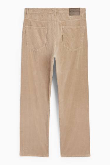 Bărbați - Pantaloni din catifea reiată - relaxed fit - taupe