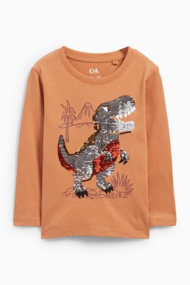 Copii - Băieți - Multipack 3 buc. - Dino - tricou cu mânecă lungă - portocaliu