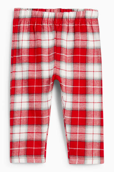 Unisex - Mini Me - turtă dulce - pijama pentru bebeluși cu pantaloni din flanel, cu motive de Crăciun - alb / roșu