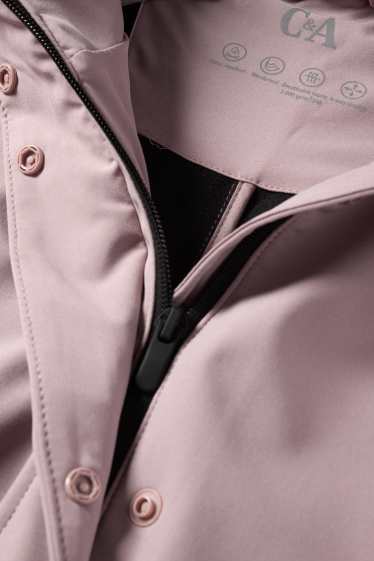Femei - Geacă softshell cu glugă - rezistentă la apă - 4 Way Stretch - roz deschis
