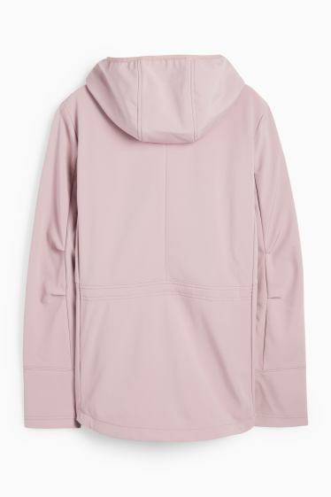 Femei - Geacă softshell cu glugă - rezistentă la apă - 4 Way Stretch - roz deschis