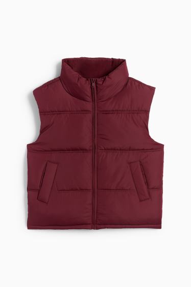 Femei - Vestă matlasată - bordo