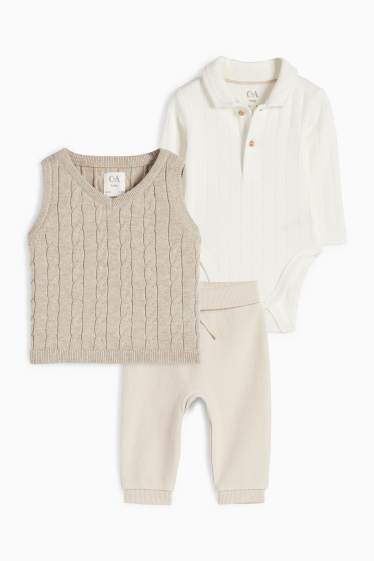 Bébés garçons - Tenue pour bébé - 3 pièces - blanc crème