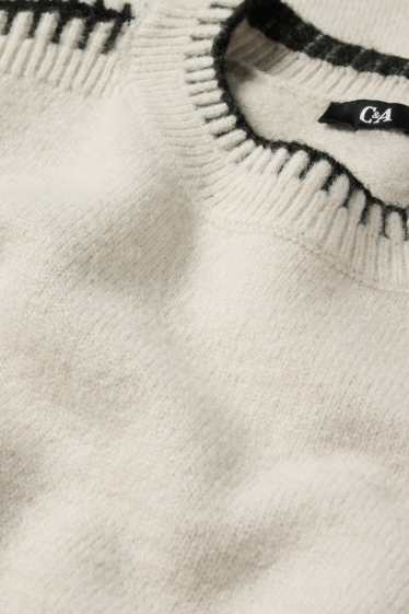 Femei - Rochie din tricot - straight fit - bej deschis