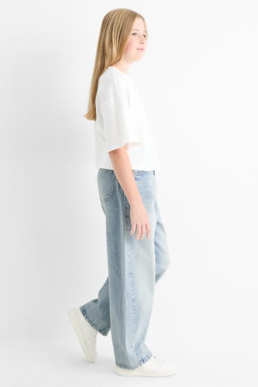 Copii - Fete - Balloon jeans - denim-albastru deschis