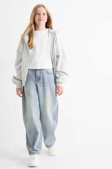 Copii - Fete - Balloon jeans - denim-albastru deschis
