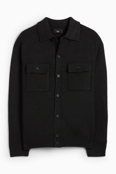 Bărbați - Cardigan tricotat - negru