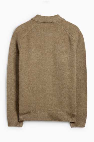 Bărbați - Cardigan tricotat - verde deschis