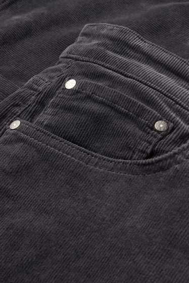 Bărbați - Pantaloni din catifea reiată - regular fit - gri închis