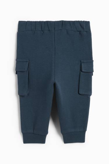 Bebeluși - băieți - Pantaloni de trening cargo bebeluși - reiați - albastru închis