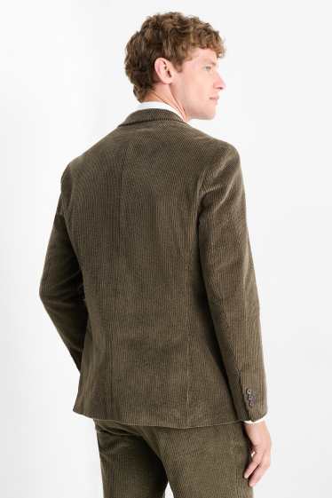 Bărbați - Sacou modular din catifea - regular fit - stretch - verde închis