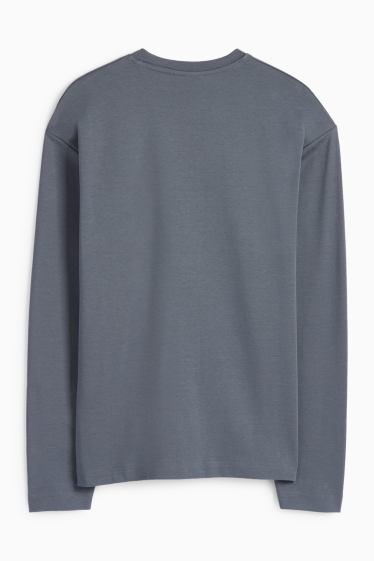 Bărbați - Tricou cu mânecă lungă - gri închis