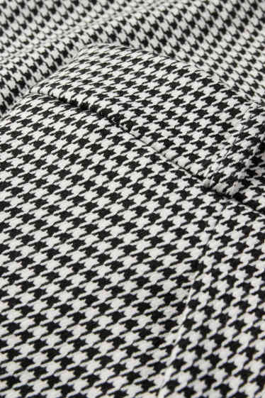Femei - Pantaloni office - talie înaltă - loose fit - în carouri - negru / alb