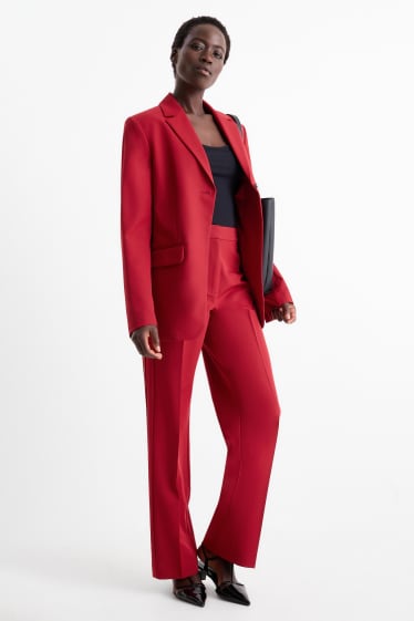 Femei - Pantaloni office - talie medie - regular fit - vișiniu