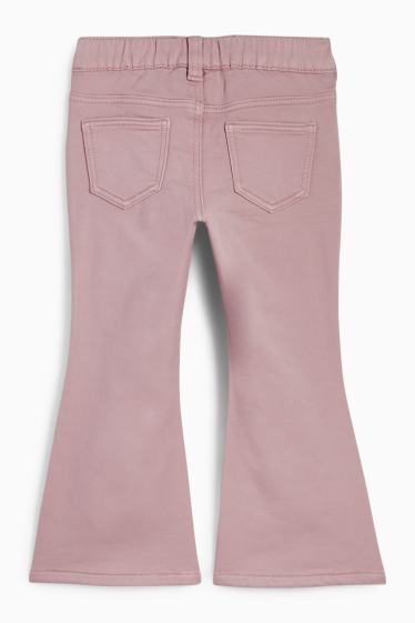 Copii - Fete - Inimă - flared jeans - jeans termoizolanți - roz