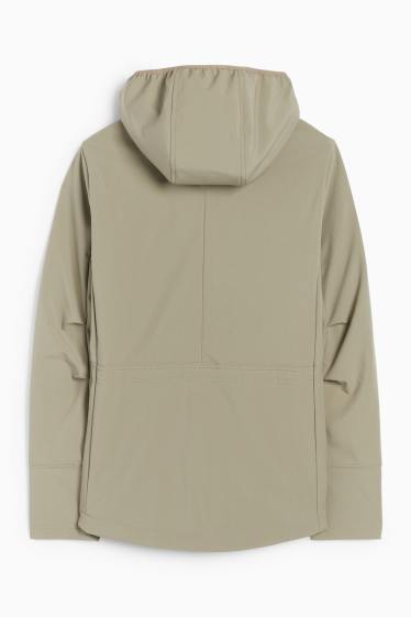 Femei - Geacă softshell cu glugă - rezistentă la apă - 4 Way Stretch - verde deschis