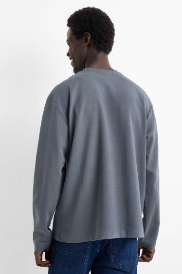 Bărbați - Tricou cu mânecă lungă - gri închis