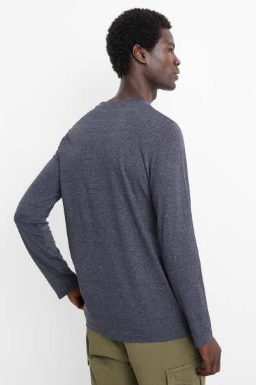 Bărbați - Tricou cu mânecă lungă - albastru închis
