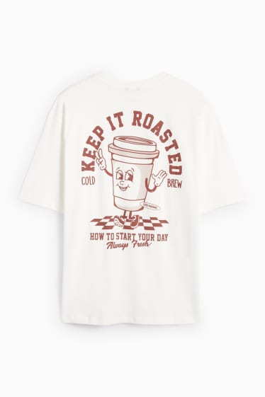 Bărbați - Tricou - supradimensionat - alb