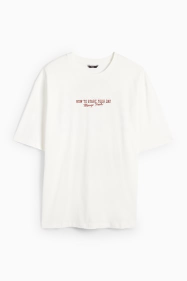 Bărbați - Tricou - supradimensionat - alb